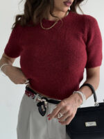 بلوز بافت آستین کوتاه کد 200843