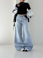 شلوار جین نیم بگ کد 101982