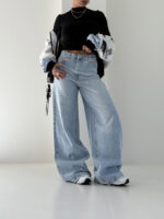 شلوار جین نیم بگ کد 101982 - Image 3