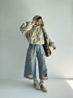 سوییشرت کلاه دار کتان کد 200845 - Image 2