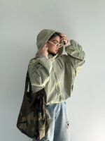 سوییشرت کلاه دار کتان کد 200845