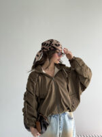 سوییشرت کلاه دار نواردار کد 200846 - Image 24