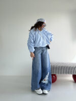 سوییشرت کلاه دار نواردار کد 200846 - Image 2