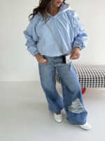 سوییشرت کلاه دار نواردار کد 200846 - Image 3