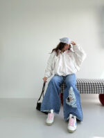 سوییشرت کلاه دار نواردار کد 200846 - Image 12