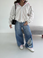 سوییشرت کلاه دار نواردار کد 200846 - Image 15