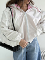 سوییشرت کلاه دار نواردار کد 200846 - Image 16