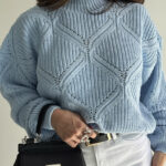 بلوز بافت لوزی دوزی کد 200835