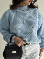 بلوز بافت لوزی دوزی کد 200835