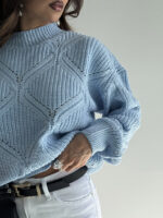 بلوز بافت لوزی دوزی کد 200835 - Image 2