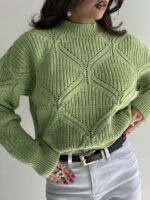 بلوز بافت لوزی دوزی کد 200835 - Image 7