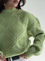 بلوز بافت لوزی دوزی کد 200835 - Image 8