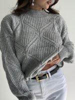 بلوز بافت لوزی دوزی کد 200835 - Image 9