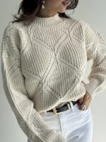 بلوز بافت لوزی دوزی کد 200835 - Image 13