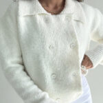 بلوز بافت چند دکمه کد 200840