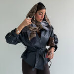 کت چرم آستین سگک کد 120368