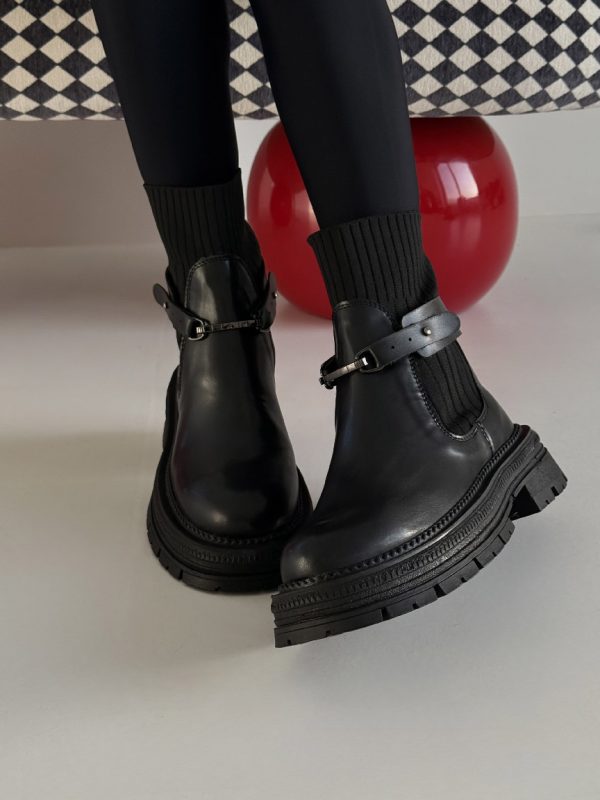 نیم بوت کشبافت سگک دار کد 141098