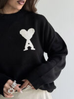 بلوز بافت طرح قلب کد 200833 - Image 4