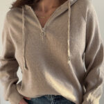 بافت نیم زیپ کلاه دار کد 200899