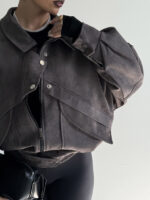 کت جیر دکمه پانچی کد 120370 - Image 10