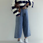 شلوار جین کراپ واید لگ کد 101998