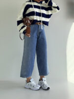 شلوار جین کراپ واید لگ کد 101998 - Image 5