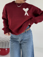 بلوز بافت طرح قلب کد 200833 - Image 12