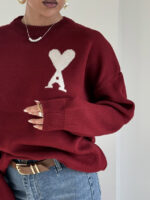 بلوز بافت طرح قلب کد 200833 - Image 13