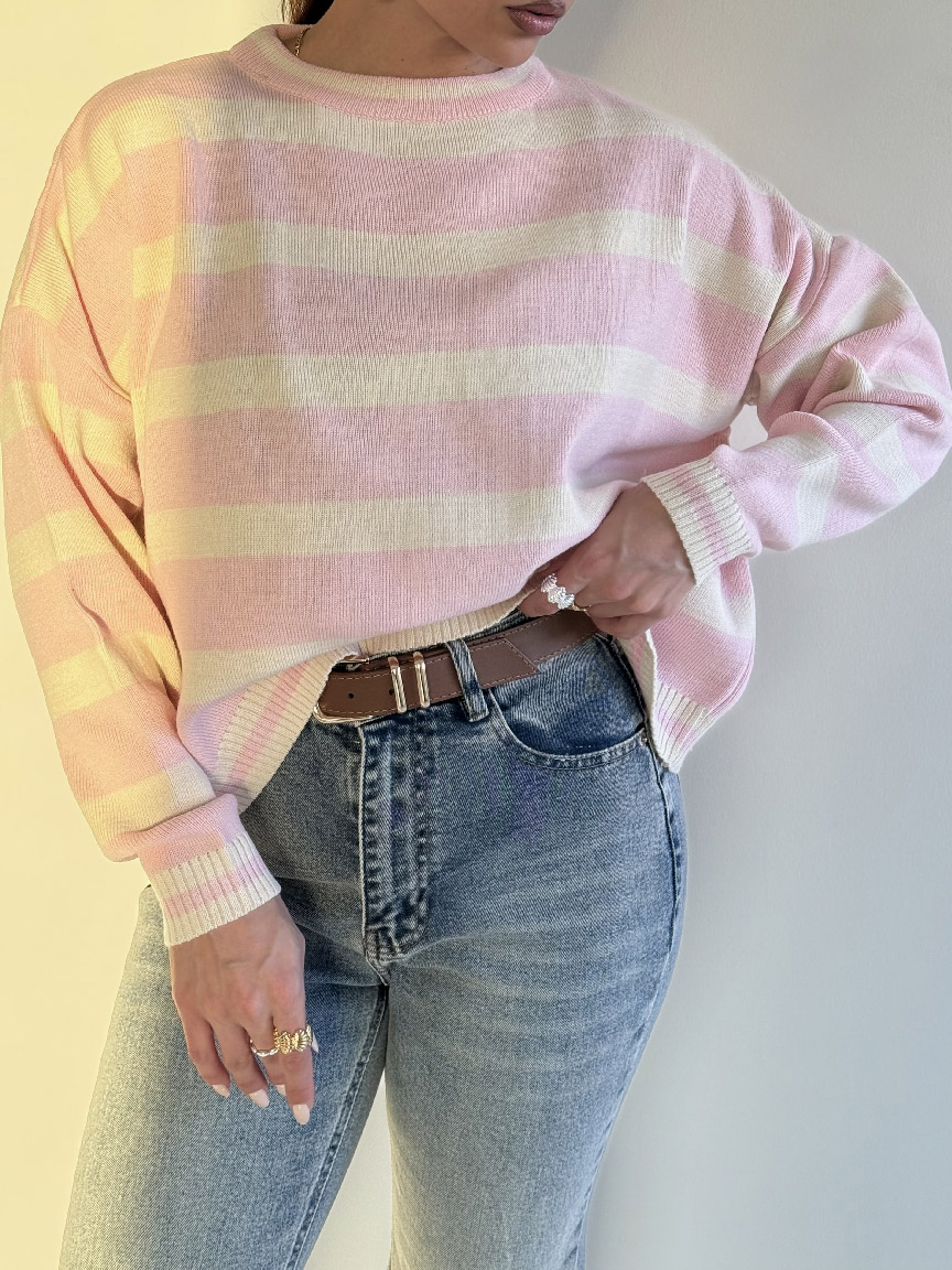 IMG_9628 بلوز بافت راه راه کد 200832 - Image 1