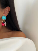 گوشواره سنگی طرحدار کد 310581