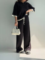 ست دورس و شلوار بافت یقه مردانه کد 160844 - Image 14