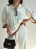 ست دورس و شلوار بافت یقه مردانه کد 160844 - Image 2