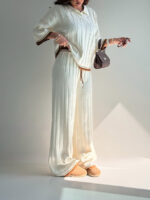 ست دورس و شلوار بافت یقه مردانه کد 160844 - Image 4