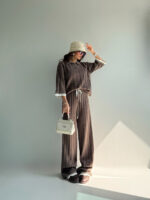 ست دورس و شلوار بافت یقه مردانه کد 160844 - Image 8