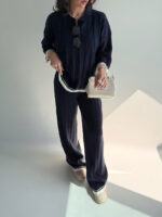 ست دورس و شلوار بافت یقه مردانه کد 160844 - Image 16