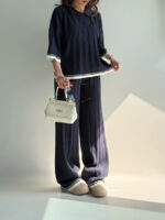 ست دورس و شلوار بافت یقه مردانه کد 160844 - Image 18