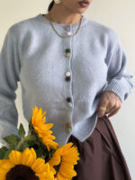 بلوز بافت دکمه رنگی کد 180551 - Image 11