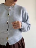 بلوز بافت دکمه رنگی کد 180551 - Image 12