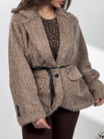 کت خزدار کمربندی کد 120385 - Image 4