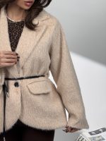 کت خزدار کمربندی کد 120385 - Image 13