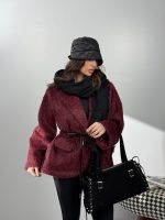 کت خزدار کمربندی کد 120385