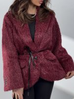 کت خزدار کمربندی کد 120385 - Image 21