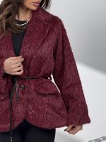 کت خزدار کمربندی کد 120385 - Image 22