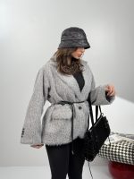 کت خزدار کمربندی کد 120385 - Image 23