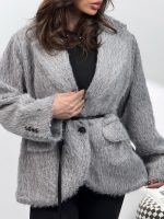 کت خزدار کمربندی کد 120385 - Image 25