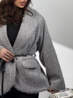 کت خزدار کمربندی کد 120385 - Image 26