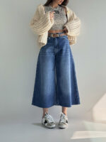 شلوار جین کراپ فول بگ کد 102046 - Image 3