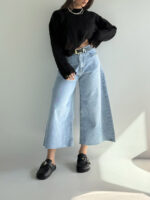 شلوار جین کراپ فول بگ کد 102045