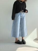 شلوار جین کراپ فول بگ کد 102045 - Image 3