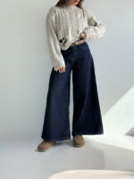 شلوار جین کراپ فول بگ کد 102048